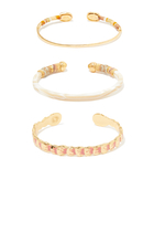 Gold Bracelet Stack, Set of 3